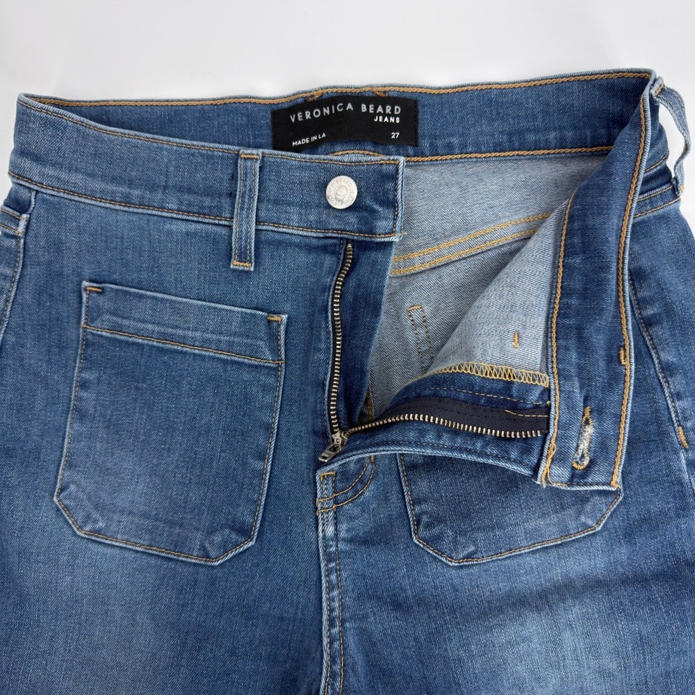 Veronica Beard Sheridan Jeans Womens 27 Blue Exaggerated Flare High Rise Airway - Picture 5 of 16